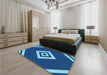 Patterned Blueberry Blue Rug in a Bedroom, pat1495lblu