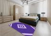 Patterned Purple Rug in a Bedroom, pat1495pur