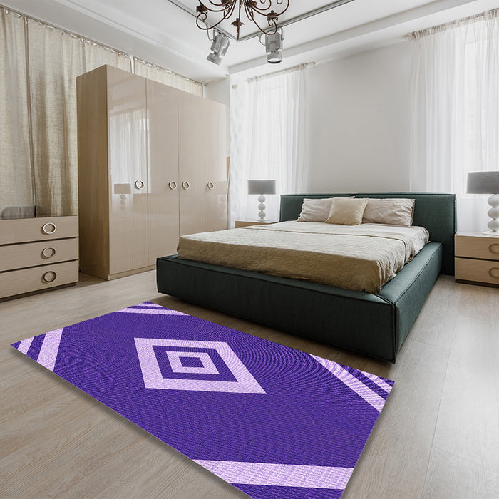 Patterned Purple Rug in a Bedroom, pat1495pur