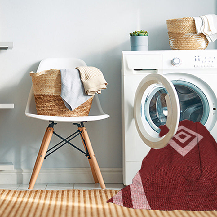 Machine Washable Transitional Red Rug in a Washing Machine, wshpat1495rd