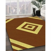 Patterned Caramel Brown Rug, pat1495yw