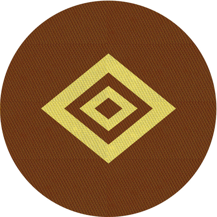 Square Patterned Caramel Brown Rug, pat1495yw