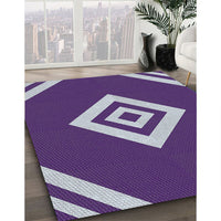 Patterned Indigo Purple Novelty Rug, pat1495