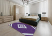 Machine Washable Transitional Indigo Purple Rug in a Bedroom, wshpat1495