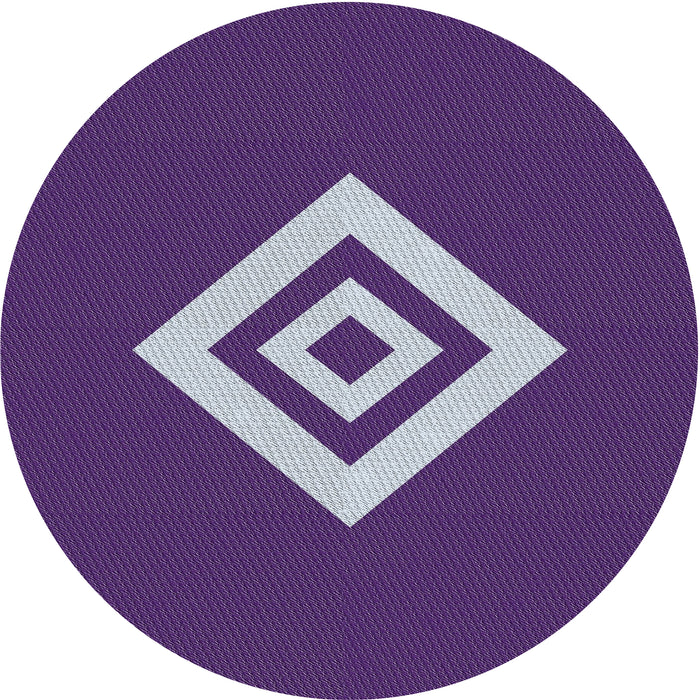 Sideview of Patterned Indigo Purple Novelty Rug, pat1495