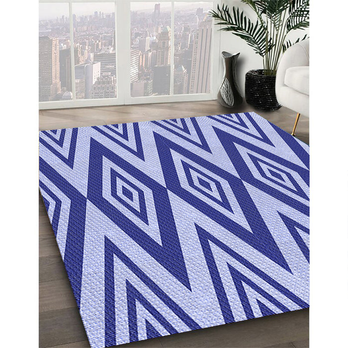 Machine Washable Transitional Blue Rug in a Family Room, wshpat1496blu