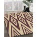 Patterned Yellow Rug in Family Room, pat1496brn