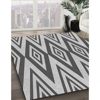 Patterned Platinum Silver Gray Rug, pat1496gry