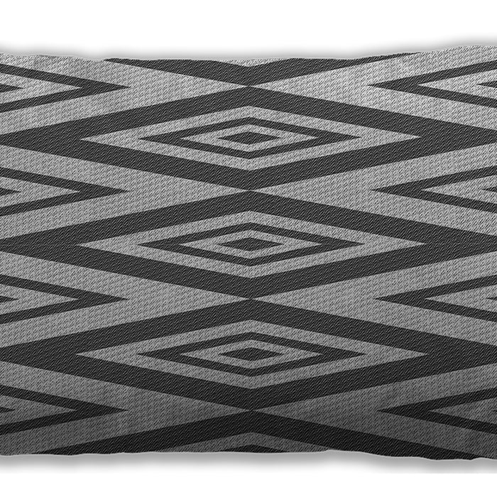 Patterned Rectangular Platinum Silver Gray Lumbar Throw Pillow, 13 inch by 19 inch, lbpat1496gry