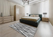 Patterned Platinum Silver Gray Rug in a Bedroom, pat1496gry