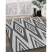 Machine Washable Transitional Platinum Silver Gray Rug in a Family Room, wshpat1496gry