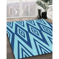 Patterned Blue Rug, pat1496lblu