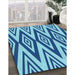 Patterned Blue Rug in Family Room, pat1496lblu