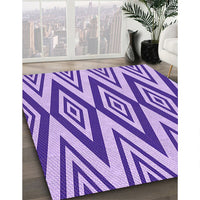 Patterned Mauve Purple Rug, pat1496pur