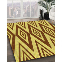 Patterned Mahogany Brown Rug, pat1496yw