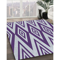 Patterned Blue Novelty Rug, pat1496