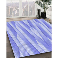 Patterned Light Slate Blue Rug, pat1497blu