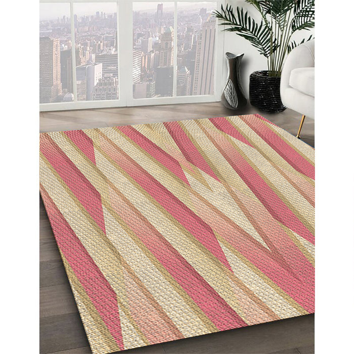 Machine Washable Transitional Orange Rug in a Family Room, wshpat1497brn