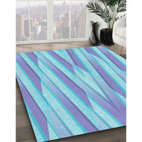 Patterned Blue Rug, pat1497lblu