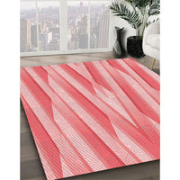 Patterned Pastel Pink Rug, pat1497rd