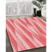 Machine Washable Transitional Pastel Pink Rug in a Family Room, wshpat1497rd