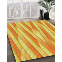 Patterned Neon Orange Rug, pat1497yw