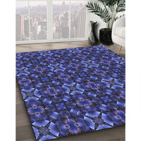 Patterned Blue Rug, pat1498blu