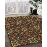 Patterned Red Rug, pat1498brn