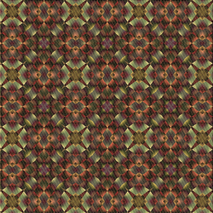 Round Patterned Red Rug, pat1498brn