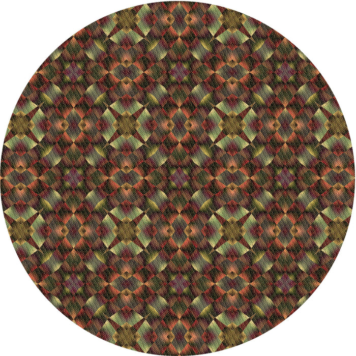 Square Patterned Red Rug, pat1498brn