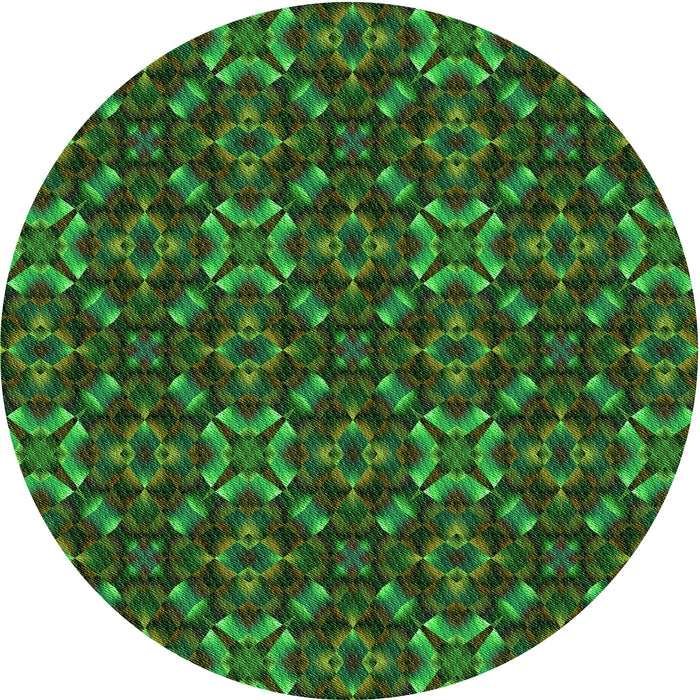 Square Machine Washable Transitional Dark Forest Green Rug in a Living Room, wshpat1498grn