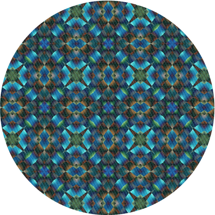 Square Patterned Light Sea Green Rug, pat1498lblu