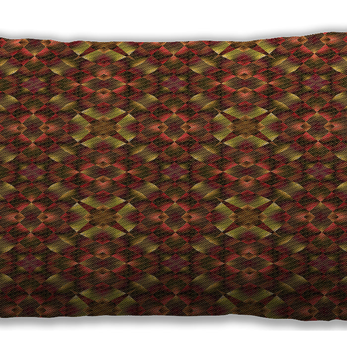 Patterned Rectangular Saffron Red Lumbar Throw Pillow, 13 inch by 19 inch, lbpat1498org