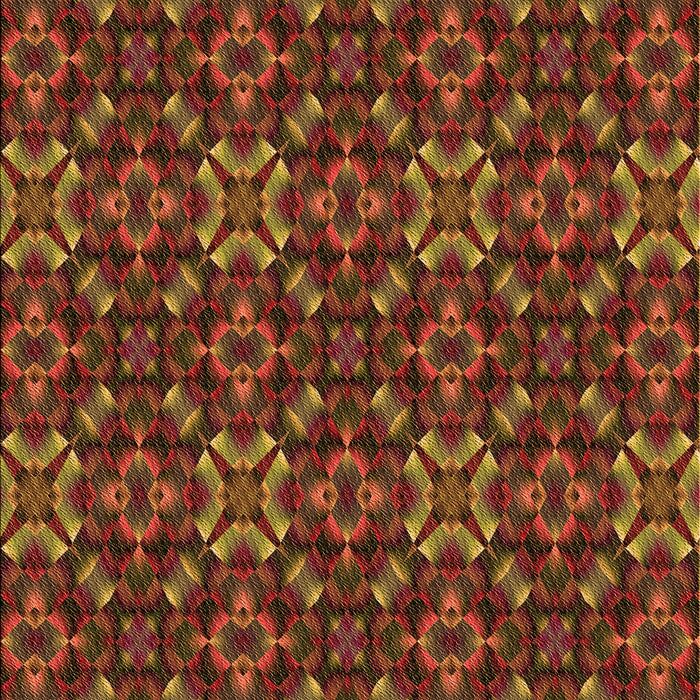 Patterned Saffron Red Rug, pat1498org