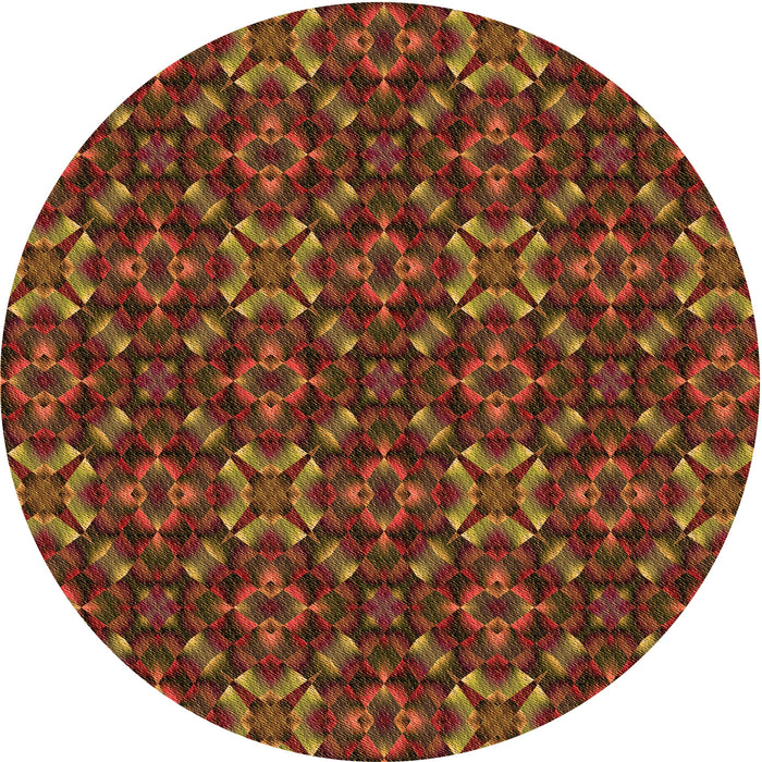 Square Patterned Saffron Red Rug, pat1498org