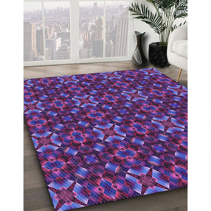 Machine Washable Transitional Purple Rug in a Family Room, wshpat1498pur