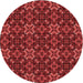 Square Patterned Red Rug, pat1498rd