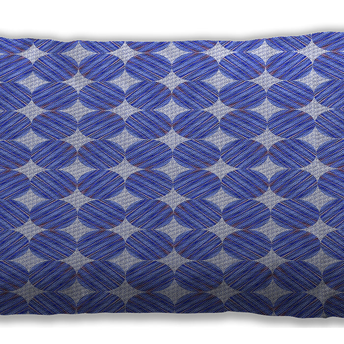 Patterned Rectangular Denim Blue Lumbar Throw Pillow, 13 inch by 19 inch, lbpat1499blu