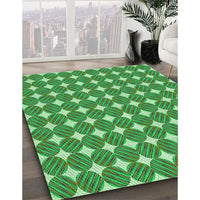 Patterned Green Rug, pat1499grn