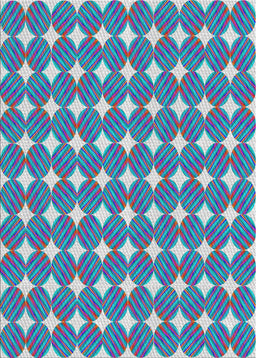 Patterned Sky Blue Novelty Rug, pat1499
