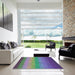 Square Patterned Purple Modern Rug in a Living Room, pat149