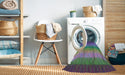 Machine Washable Transitional Purple Rug in a Washing Machine, wshpat149