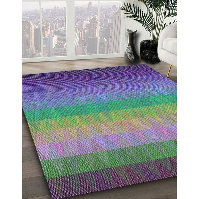 Patterned Purple Modern Rug in Family Room, pat149