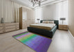 Machine Washable Transitional Purple Rug in a Bedroom, wshpat149