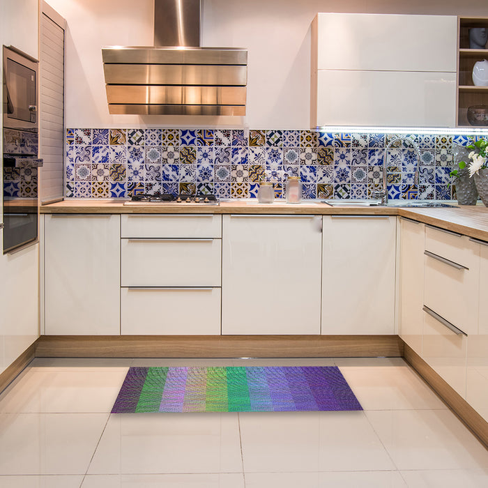 Machine Washable Transitional Purple Rug in a Kitchen, wshpat149
