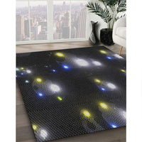 Patterned Black Novelty Rug, pat14