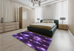 Patterned Dark Orchid Purple Rug in a Bedroom, pat15pur