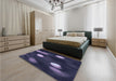 Patterned Night Blue Rug in a Bedroom, pat150blu