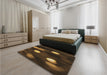 Patterned Saddle Brown Rug in a Bedroom, pat150brn