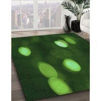 Patterned Dark Forest Green Rug, pat150grn